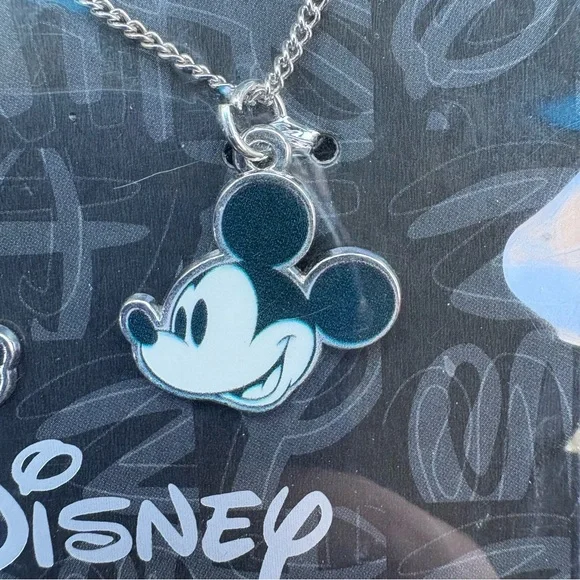 Disney Mickey and Minnie Mouse Silver and Red Necklace Set - Picture 3 of 4